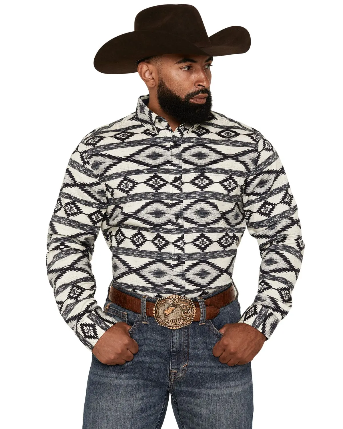 Cody James Men's Men'S Tiki Room Southwestern Print Long Sleeve Button-Down - Cjfa26w27-Bl