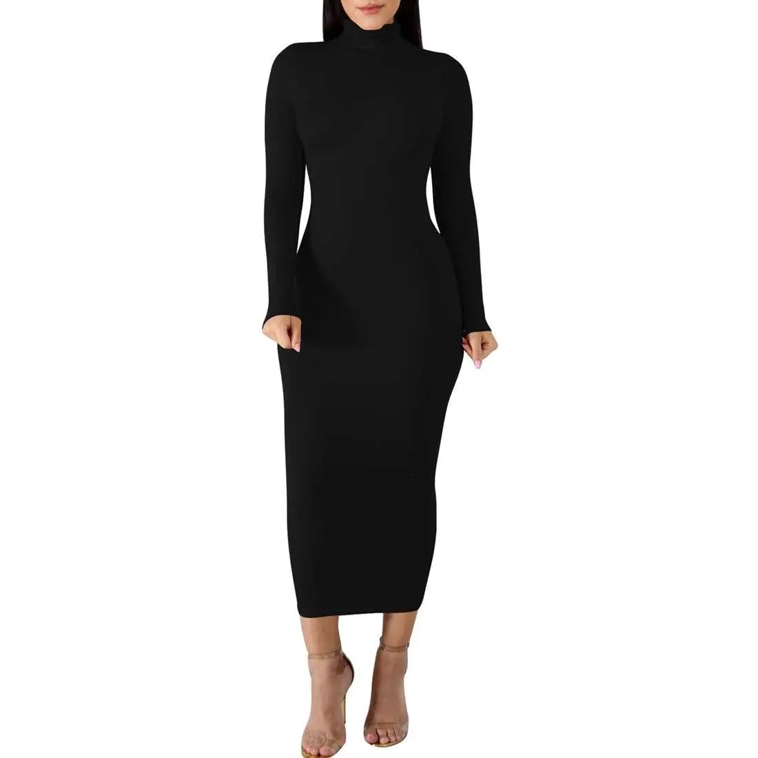 Women's Sexy Basic Long Sleeve Turtleneck Bodycon Party Long Pencil Dress Formal Womenswear Black Chic Elegant Minimalist Fit Statement Style Workwear - TikTok Shop Women's Sexy Basic Long Sleeve Turtleneck Bodycon Party Long Pencil Dress Formal Womenswear Black Chic Elegant Minimalist Fit Statement Style Workwear - TikTok Shop
