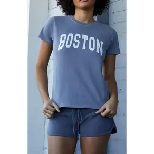 John Galt Women's Navy Chloe Boston T-Shirt - Multicolor