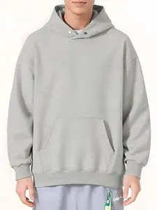 Men's Casual Minimal Hooded Long Sleeve Loose Sweatshirt - Spring Autumn Winter Vintage Washed Unisex