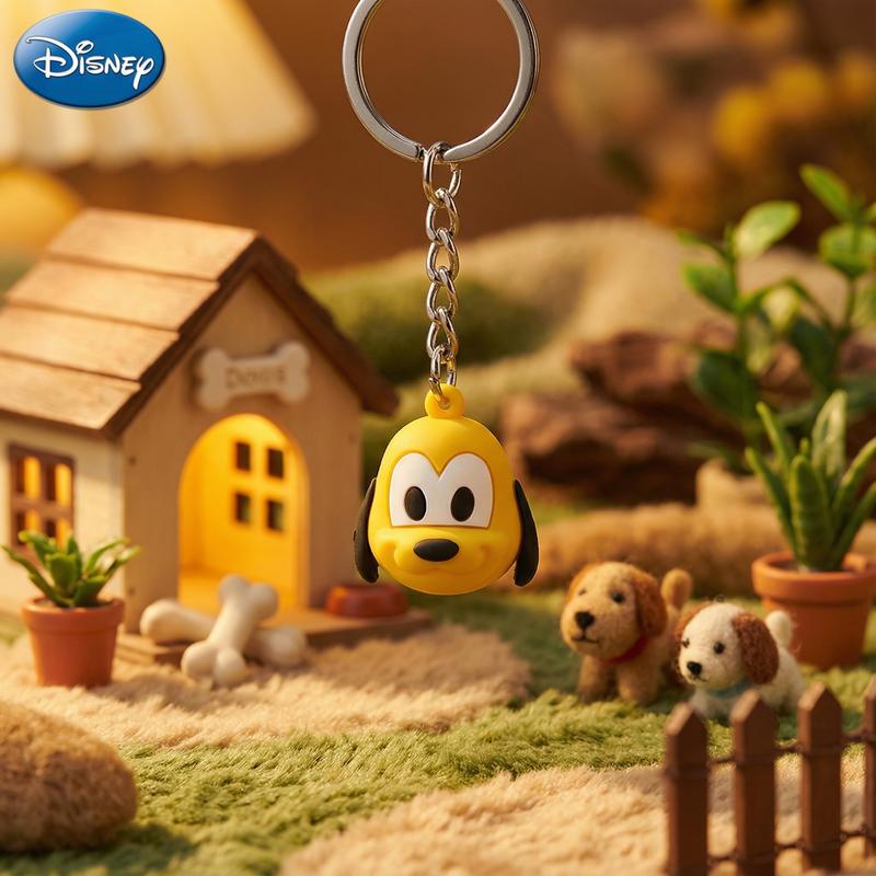 Disney Mickey Pluto PVC Keychain 1PC-Official License 3D Figurine Bag Clip Charms Anime Peripheral Backpack Decoration Car key Pendant Desk Ornament Durable Exquisite Alloy Gift