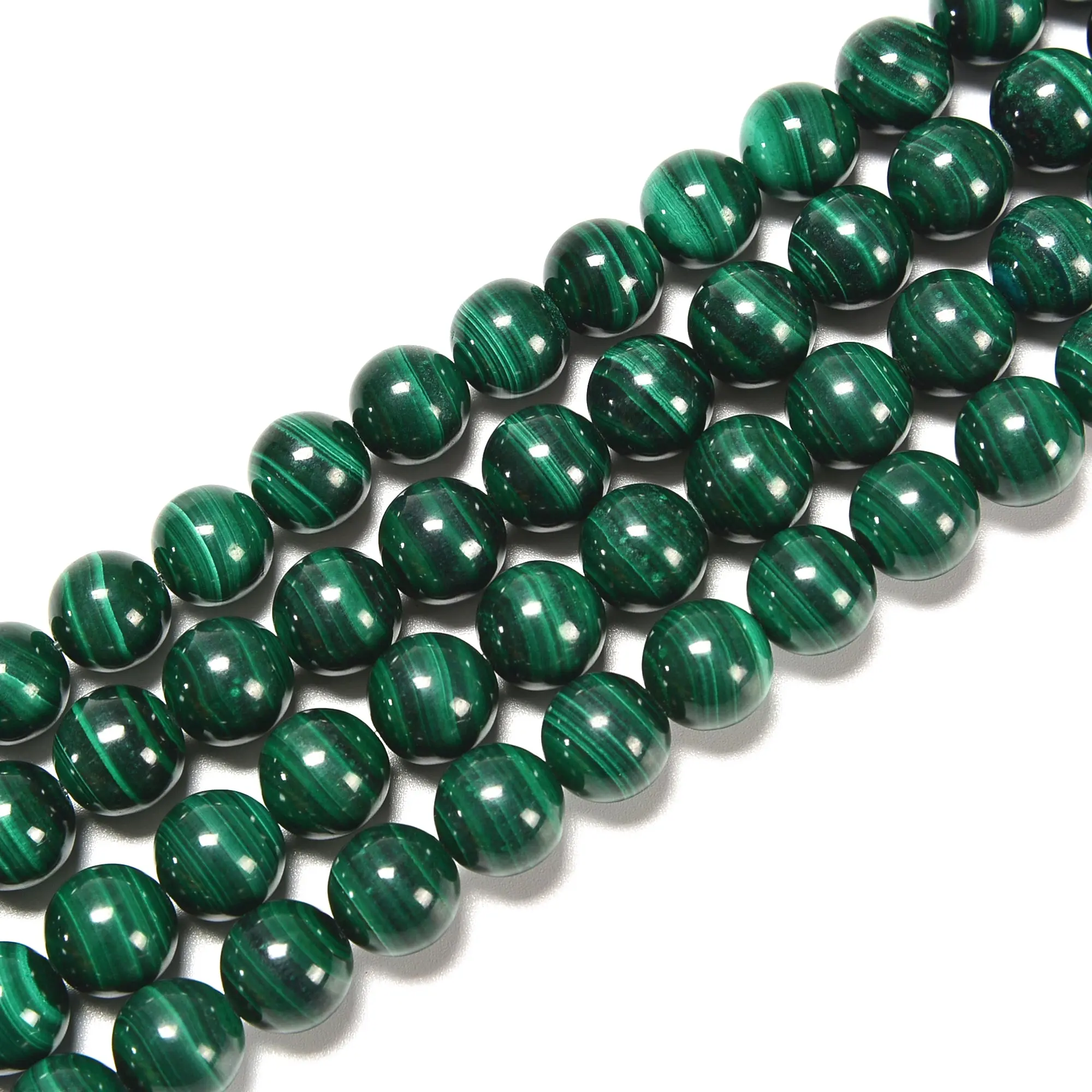 Natural Malachite Smooth Round Beads 6mm 7mm 8mm 10mm 12mm 14mm 15.5" Strand