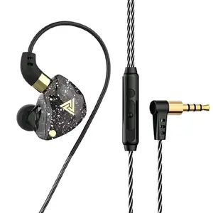 QKZ SK8 Hi-Fi Panoramic Stereo IEM - Tesla Magnetic Circuit In-Ear Monitors with Graphene Diaphragm, High-Fidelity Bass Gaming Earphones with HD Mic, Noise Isolating Wired Headphones - Available In Black, Red, Blue, Green, White, Purple, Pink