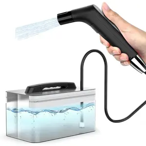 Portable travel bidet electric rechargeable handheld personal bidet sprayer for hygiene cleaning for toilet with 23 liters water container black liuwjp