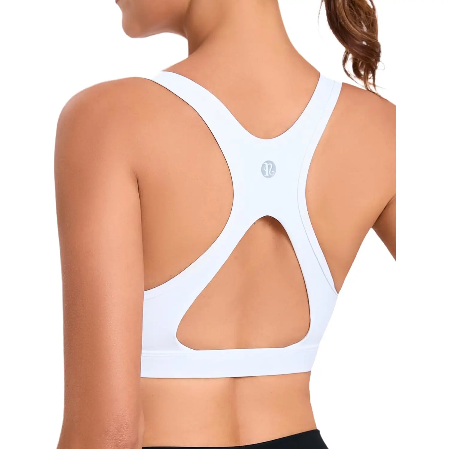 RUNNING GIRL High Impact Sports Bras for Women,Square Neck High Support Bra Moulded Cup Racerback Workout Bra
