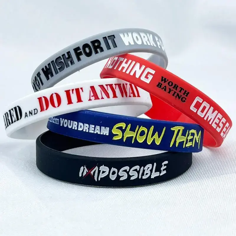 10 inspirational quotes for male and female teenagers rubber bracelets, colored neutral silicone wristbands with inspirational words, (5 styles, 10 pieces)RAIMENTRY 10 inspirational quotes for male and female teenagers rubber bracelets, colored neutral silicone wristbands with inspirational words, (5 styles, 10 pieces)RAIMENTRY