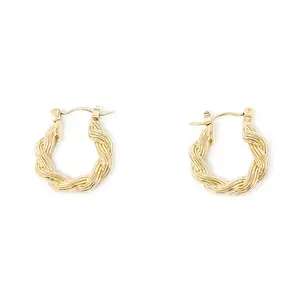 POWERBEADS BY JEN Anti-Tarnish Small Twisted Hoop Earrings - Female Fashion Costume Jewelry Accessory