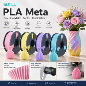 SUNLU PLA Meta 3D Printer Filament - 1KG Macaron Colors, PLA Based, Fast Print, Glossy Finish, Low Warpage - 3D Printing Supplies for Computers & Office Equipment