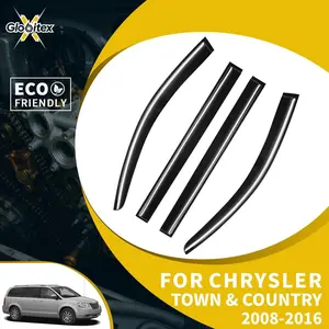 Tape-On Outside Window Visors Sun Rain Guards Vent for Chrysler Town & Country 4-Door 2008-2016 & Dodge Grand Caravan 4 Door 2008-2020, Mount Wind Deflectors, 4PCS