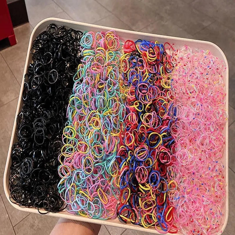 1000pcs Clear Elastic Hair Rubber Bands Clear Hair Elastics Transparent Mini Bulk Hair Ties Small Stretch Hair Bands For Women Elastic Hair Accessory Stretchy Tie Band