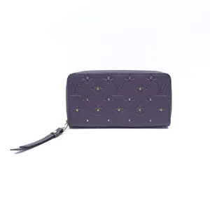 Pre-owned Louis Vuitton Calfskin Small Leather Goods Clemence Grey Wallet T10404936