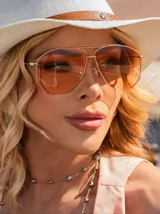 New Vintage Pilot Sunglasses for Women & Men, Stylish Retro Design, Outdoor Beach Party Eyewear, Lightweight Luxury Street Fashion Glasses