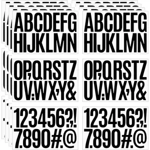 Self-Adhesive Vinyl Alphabet & Numbers Stickers (24 Sheets, 384 Count, 3 Inch Height) - Easy to Use Numeric Letter Stickers for Car Mailboxes, Windows, Birthday Decor (Automotive Exterior Accessory)