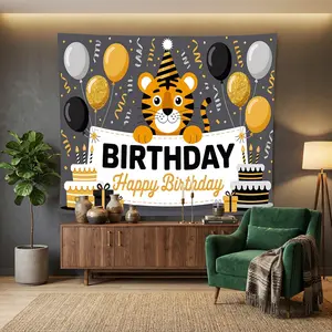 1pc Festive Tiger Wall Art Tapestry, Durable Washable Polyester Fabric Mural for Studio, Apartment, Entrance, Ceiling, Reading Nook Decoration.