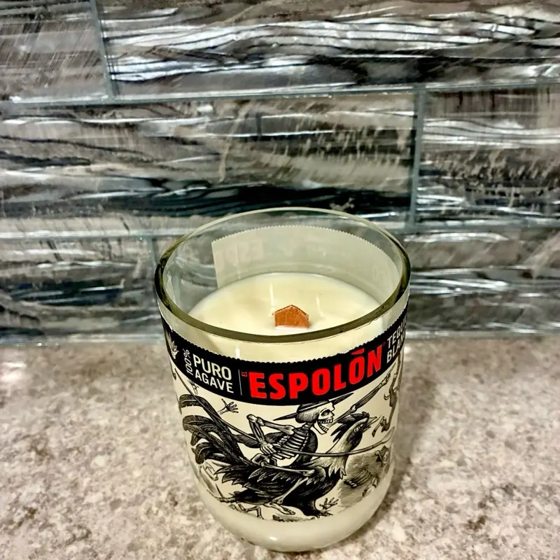 Bloom  Ember – Handcrafted Bottle Candle | Floral Scent | 14 oz | Wood wick