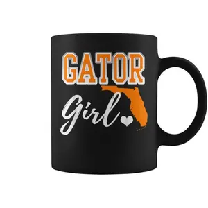 Gator Girl Florida Heart Map Shape Souvenir For Women Coffee Mug In September We Wear Gold Childhood Cancer Awareness Graphic Print Mug Perfect For Travelers Locals And Tourists