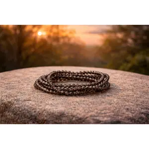 4mm Faceted Natural Smoky Quartz Crystal Stone Energy Bracelet