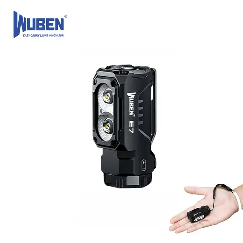 WUBEN E7 LED Headlamp - 1800 Lumen Metal Compact and Portable Bright LED Torches, 175° Wide Beam Floodlight, Magnetic Base, 6 Modes, IP68 Waterproof, USB-C Rechargeable, Adults' EDC Pocket Light for Hikers/Mechanics, Emergencies, Work Accessories