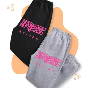 Trendy F0x Racing Pink Logo Sweatpants – Bold and Stylish Biker Wear - Trendy Sweatpants - Gift For Her Him, Trending 26 S