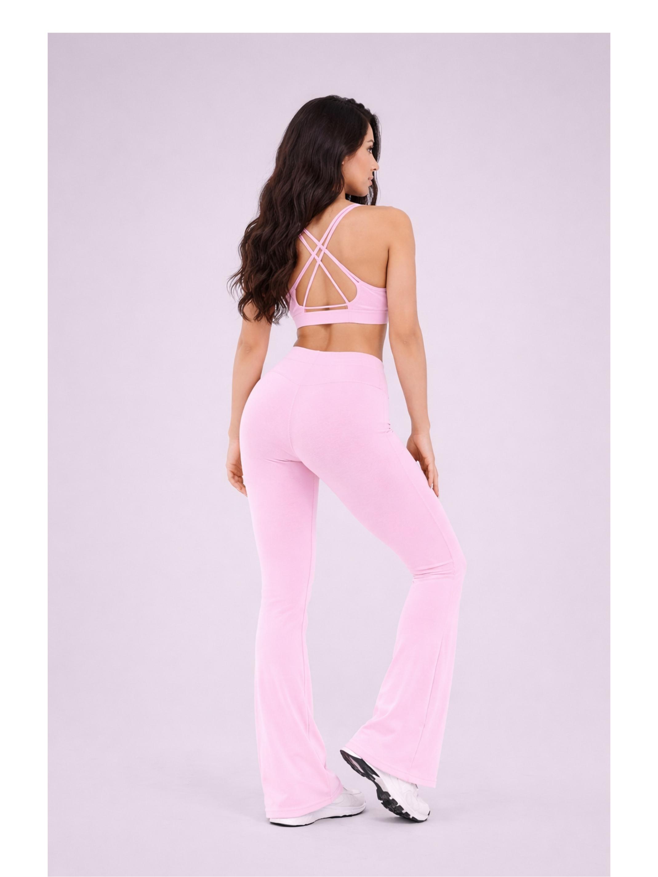 Coral Canton High Waistband Stretch Flared Pants
