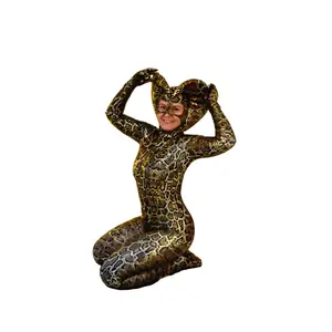 Green Cobra Costume, Snake Print Catsuit, Serpent Cosplay, Contortionist Outfit, Dance Unitard, Headdress, Custom Made