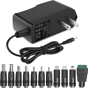 5V 1A AC Adapter DC5V Power  Cord with 11 Plug Tips AC to DC 5Volt 1A 500mA 400mA 200mA 100mA Power Adapter for   Graco Swing Camera Raspberry Pi USB Type-C 5V wall Charger 6FT