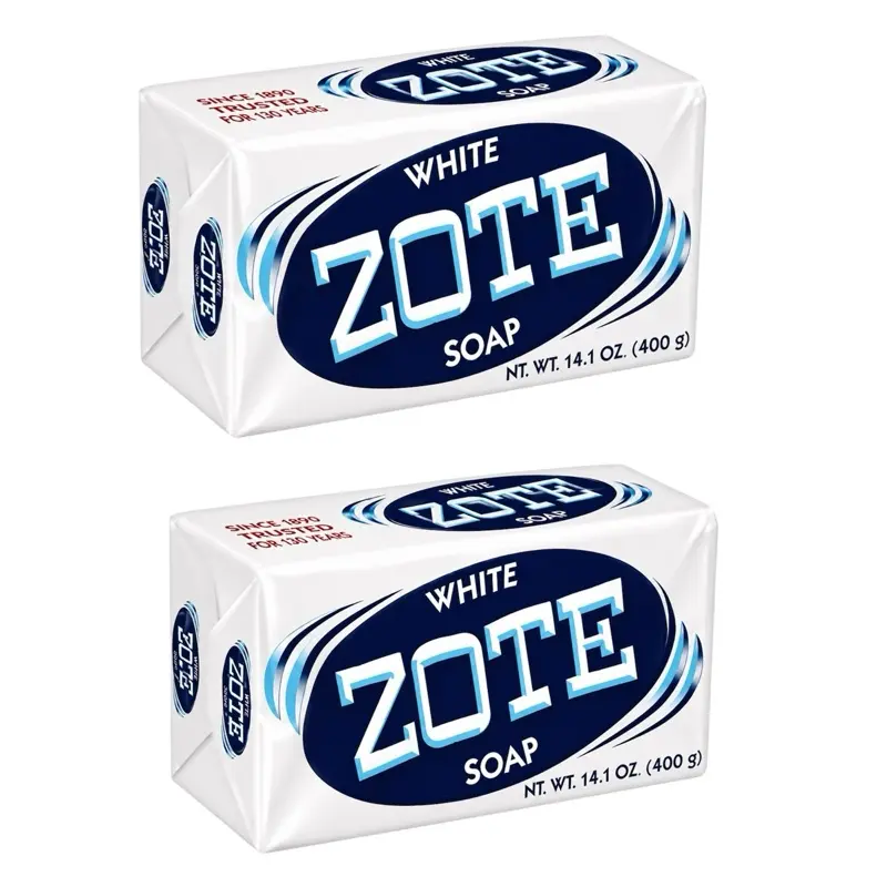 ZOTE White Laundry Bar Soap Detergent Tablets, 14.1oz 400g Scented Laundry Beads with Coconut Oil, for Baby Stain Removal & Fabric Softening PACK OF 2