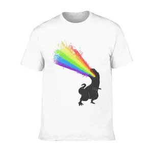 Rainbow Breath Dinosaur Graphic Tee – Pride & Fun Design for Men & Women
