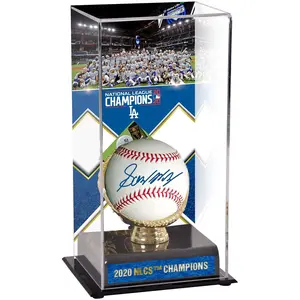 Gavin Lux Los Angeles Dodgers Autographed Baseball and 2020 National League Champions Sublimated Display Case Baseball - Fanatics Authentic Certified