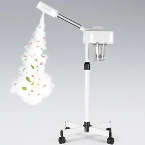 Zenstyle Professional Lightweight Durable Steel Facial Steamer with Wheels, Ionic Ozone Hot Mist Facial Care Instrument with Adjustable Pore-Cleansing Function