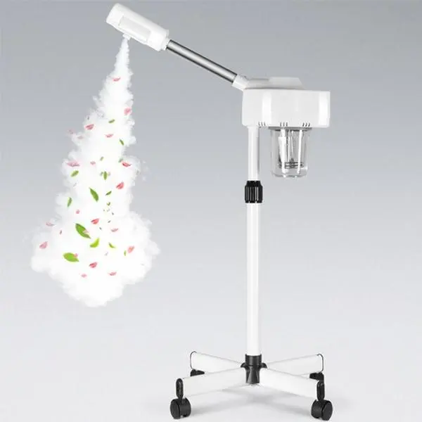 ZenStyle Professional Facial Steamer with Ionic Ozone Hot Mist, Adjustable Height Rolling Stand, Pore Cleansing Facial Care Instrument for Beauty Salon & Home Use