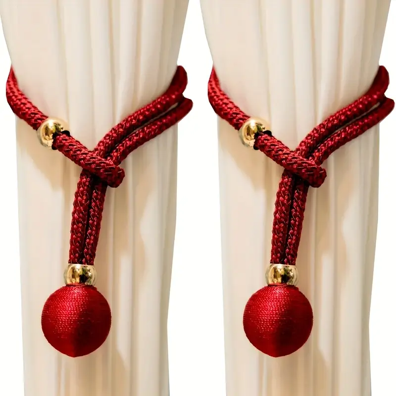 Curtain Tieback Set 2 Piece, Includes Wall Curtain Holders, Back Straps, Pullbacks, Hooks, Multiple Colors, Home Decor Accessories