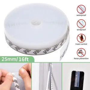 16 Feet Silicone Seal Strip, Door Weather Stripping Window Sealing Tape(Transparent, 25MM)