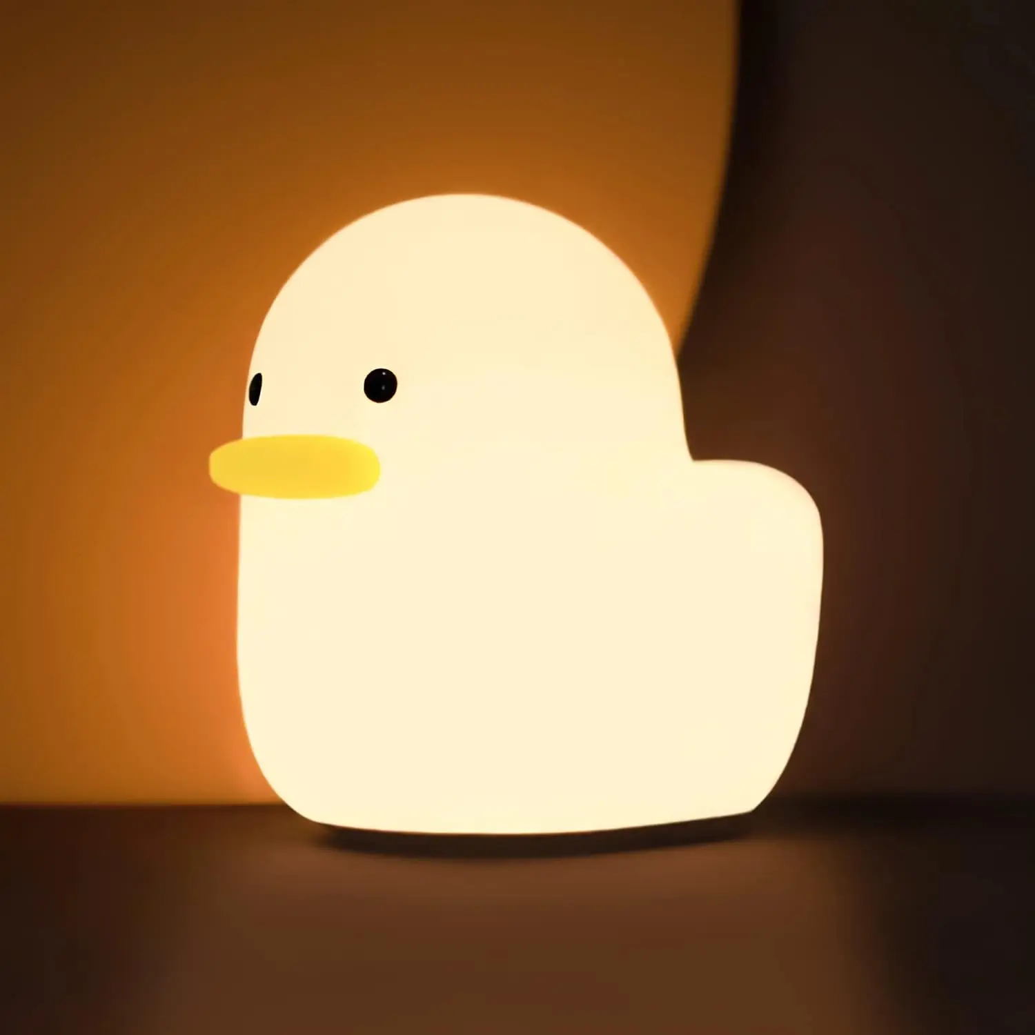 LED Benson Cute Duck Silicone Nursery Lamp - Rechargeable Touch Sensor Child-Friendly Ambient Light, Decorative Light-Up Kids Bedroom Table Lamp for Baby Girls, Child-Friendly Ambient Night Light