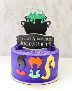Hocus Pocus Cake Topper Personalized, Custom Halloween Topper, Witch Brew Cauldron Birthday Topper Cake