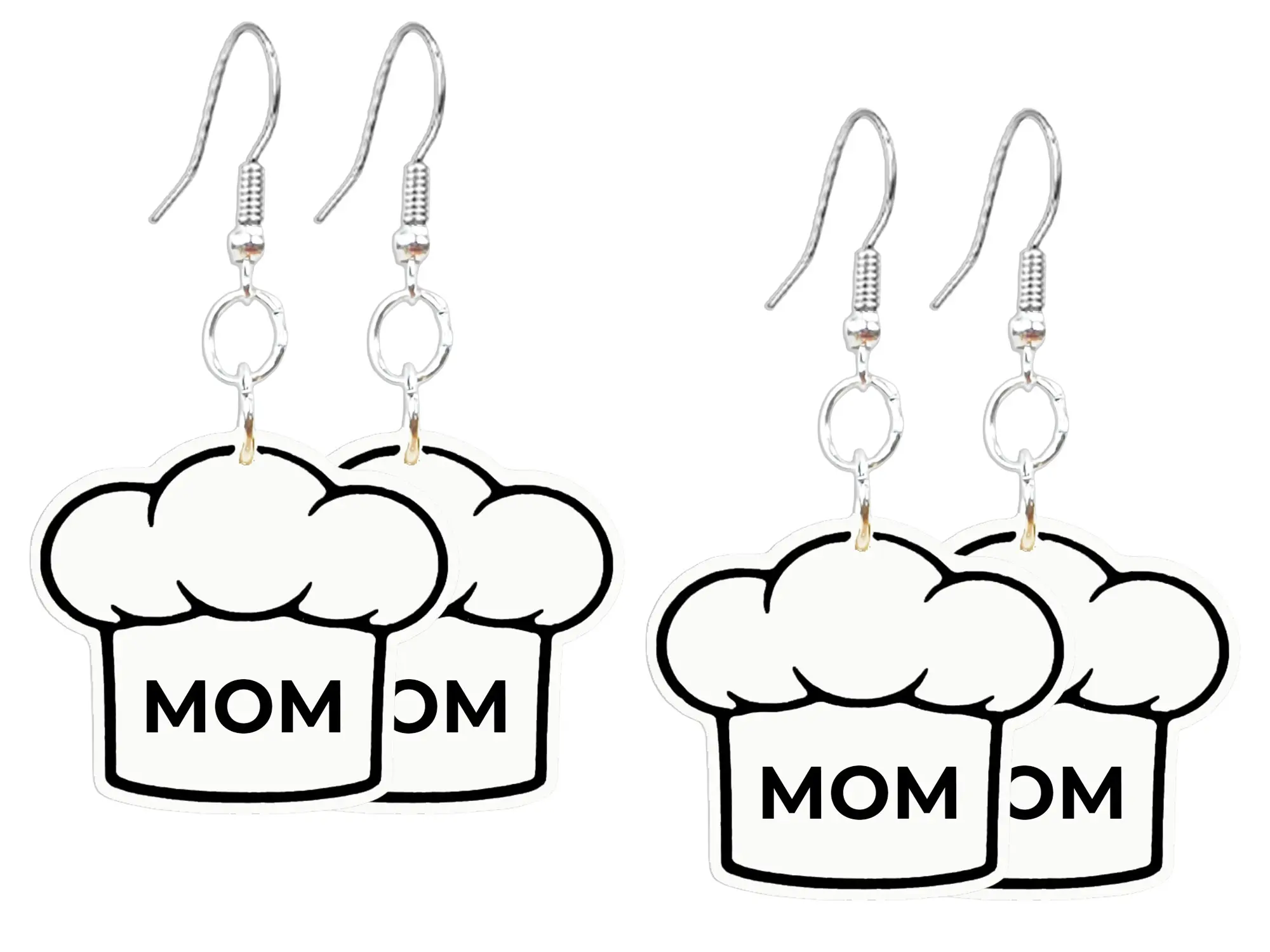 Chef Earrings Chef Hat Set of 2 Cooking Food Lover Jewelry Kitchen Dangle Drop MOM