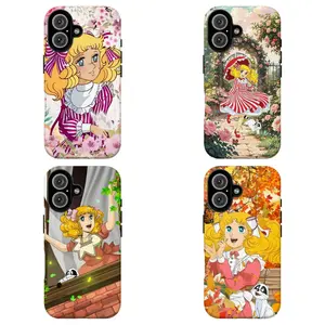 FLCandy Candy Floral Garden Retro Anime Phone Case,Whimsical Nostalgic Anime Tough Case For iPhone 11 12 13 14 15 16 17 Air Pro Max for Samsung S26 S25 S24 S23 S22 S21 Case,Gift for hei/him/fans