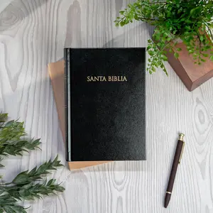 Reina-Valera 1960 Santa Biblia Classic Spanish Edition - Black Imitation Leather Cover, Elegant Design, Gift Packaging, Thoughtful Present for Gifting & Awards