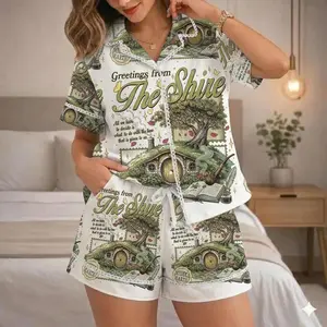 The Shire Pajama Set, Tolkien Inspired Pajamas, Fantasy Book Lover Sleepwear, Hobbit Cozy PJs, Fellowship Gift, Bookish Pajamas