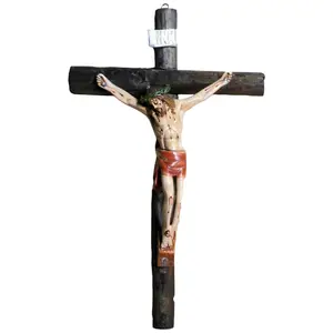 Wall Cross Tronco 28" Inches Tall Red Brand New Jesus Religious Decor Cruz Crucifix Red Skirt Cristo Crucifijo