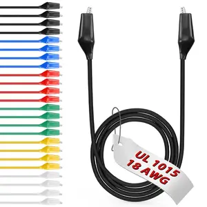 24 count/20in.  Clips Electrical with Wires UL1015/18AWG, 6 Colors Jumper Test Leads Set, 1.77in. Clips Soldered with Wires-