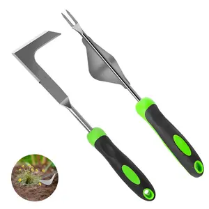 Stainless Steel Weed Puller Tool - Manual Hand Weeder Tool for Garden & Patio Use - 2 Pack for Effective Moss Dandelion Removal