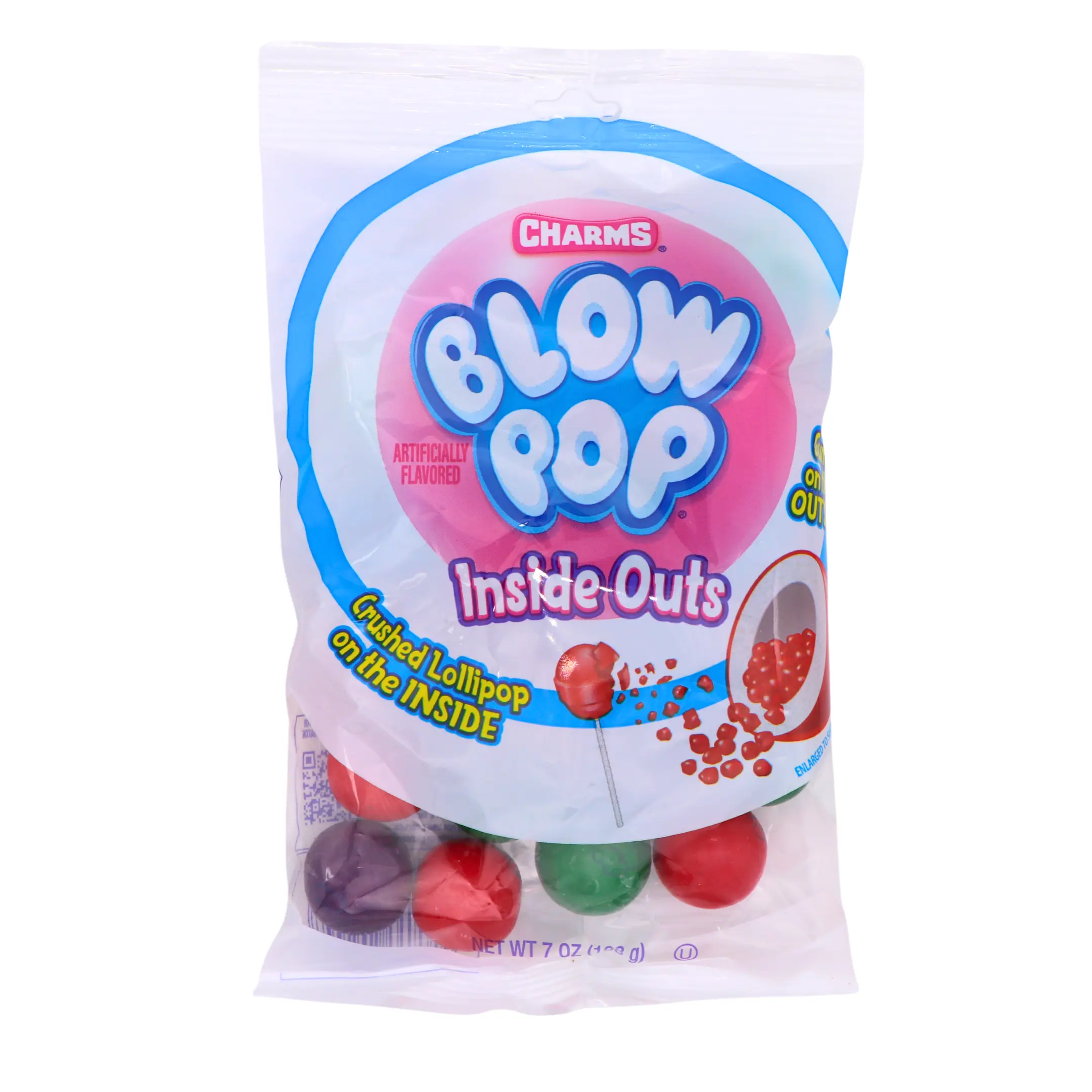 Blow Pop Inside Outs | Bubble Gum with Crushed Lollipop Inside | 7 oz Bag