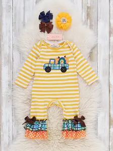 Fall Fest Express Embroidered Ruffle Romper