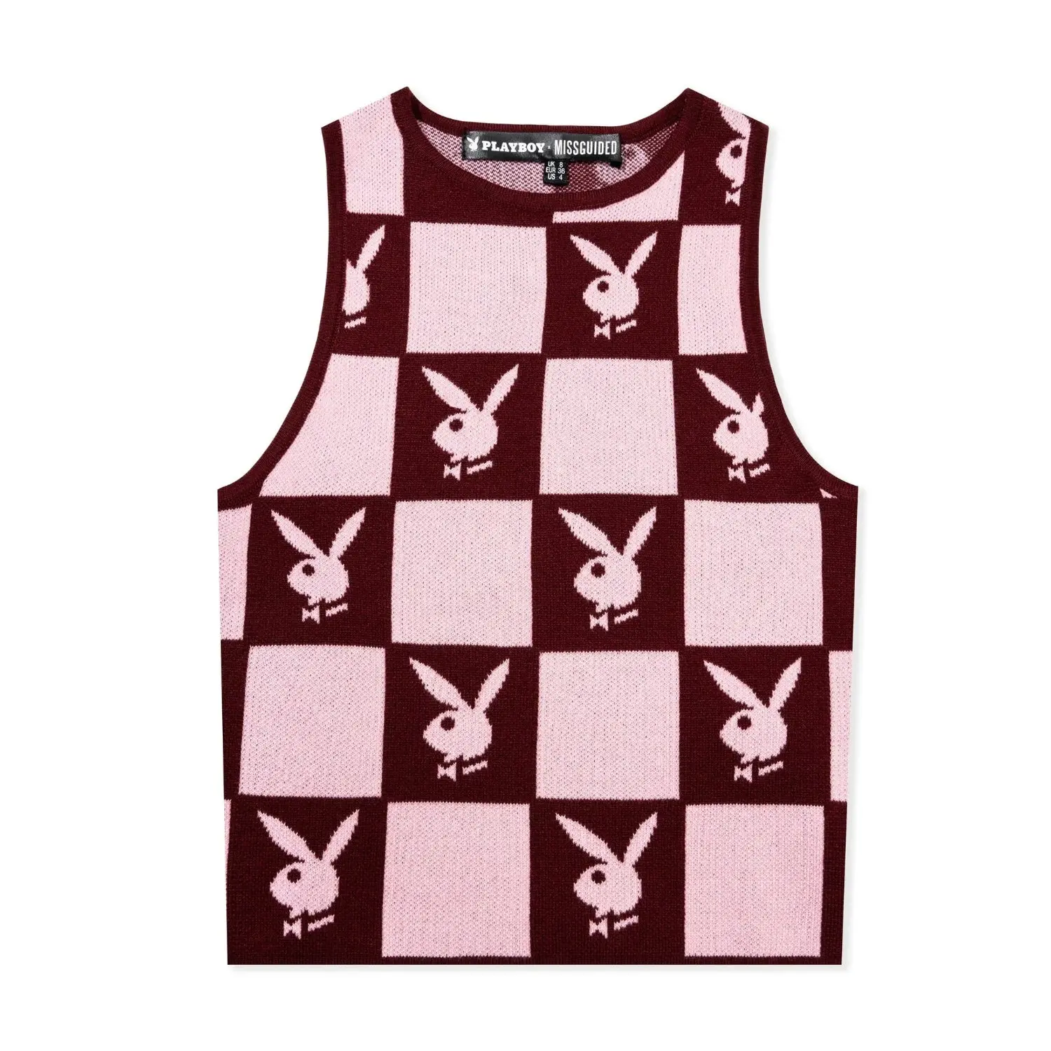 Playboy Women's Knit Checkerboard Vest Playboy Women's Knit Checkerboard Vest
