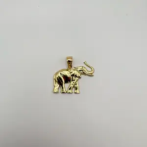 10k Elegant Elephant Charm Pendant for Fine Jewelry Collections