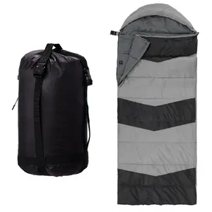 CalidoCasa Rectangular Heated Sleeping Bag with Multi USB Heating Pads, Lightweight Waterproof Compact Envelope Bag for Camping, Hiking, Backpacking, Travel, Outdoor & Indoor Use Gray