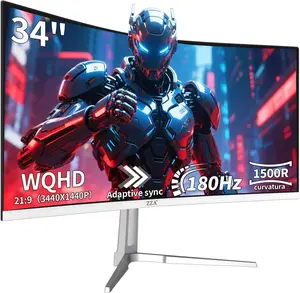 34-Inch Esports-Grade 180Hz 1500R Curved computer gaming monitor, 3440x1440 Ultra-Wide monitor, Smooth Lag-Free Gaming for All Major Titles, Perfect Gift for Father's Day, Back to School, Boyfriends & Dads Frameless