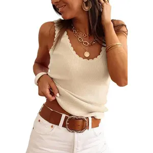 Tankaneo Womens V Neck Tank Tops 2025 Sleeveless Ribbed Knit Shirts Summer Casual Sexy Sweater Vest