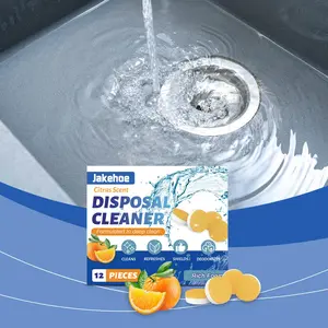 Drain Pipe Cleaning Tablets (12 Pieces), Deep Clean Odor Removal, Citrus Scented Pipeline Protection, Home Use Cleansing Tablets